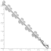 De-Ani Sterling Silver Rhodium-plated Polished Sea Turtle 7.5 inch Bracelet